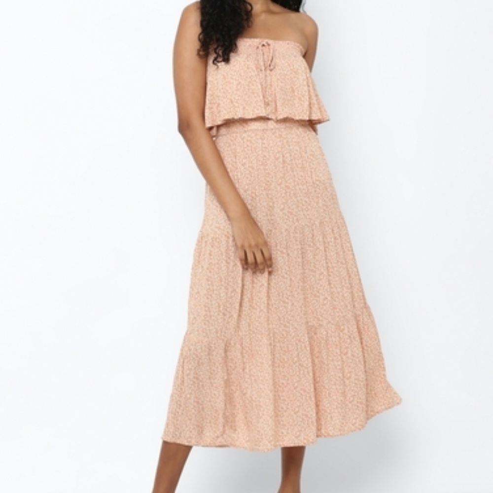 Tiered Tube Midi Dress